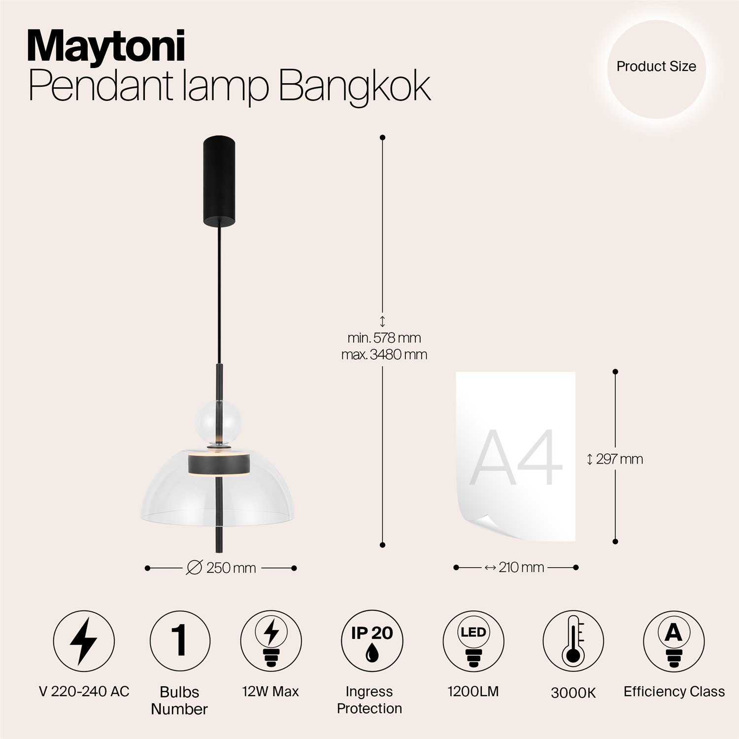 Maytoni Modern Bangkok Подвесной светильник цвет: черный MOD185PL-L6B3K1