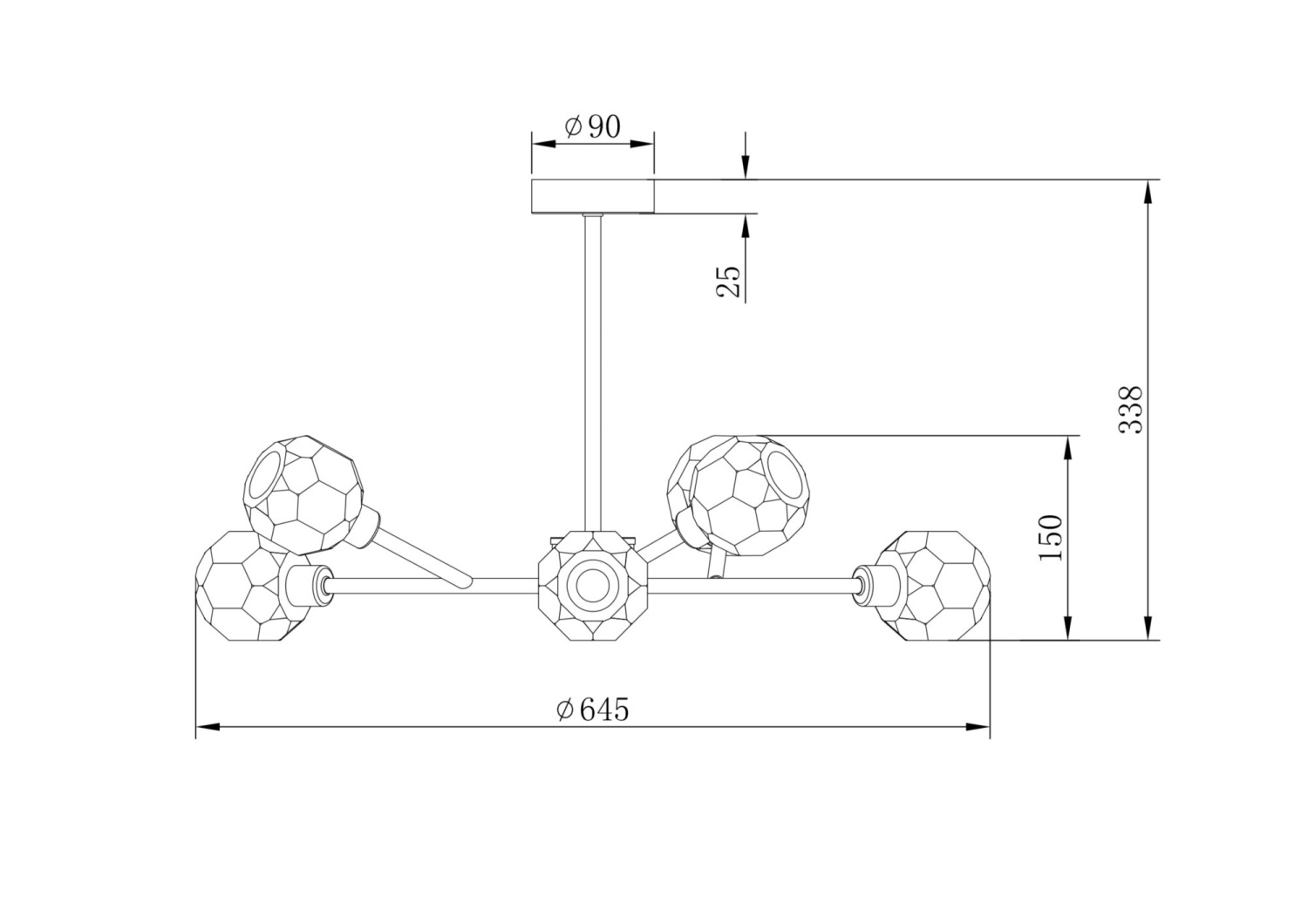Freya Crystal Grace Люстра цвет: латунь FR5114PL-06BZ