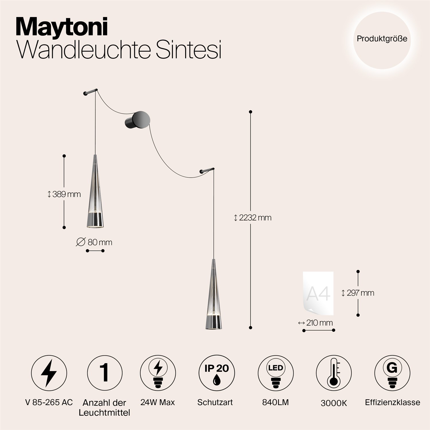 Maytoni Modern Sintesi Настенный светильник (бра) цвет: хром P090WL-L24CH3K