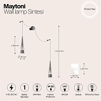Maytoni Modern Sintesi Настенный светильник (бра) цвет: хром P090WL-L24CH3K
