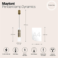 Maytoni Modern Dynamics Подвесной светильник цвет: золото MOD326PL-01MG