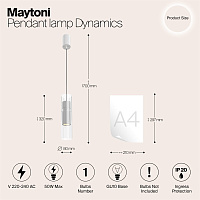Maytoni Modern Dynamics Подвесной светильник цвет: белый MOD326PL-01W