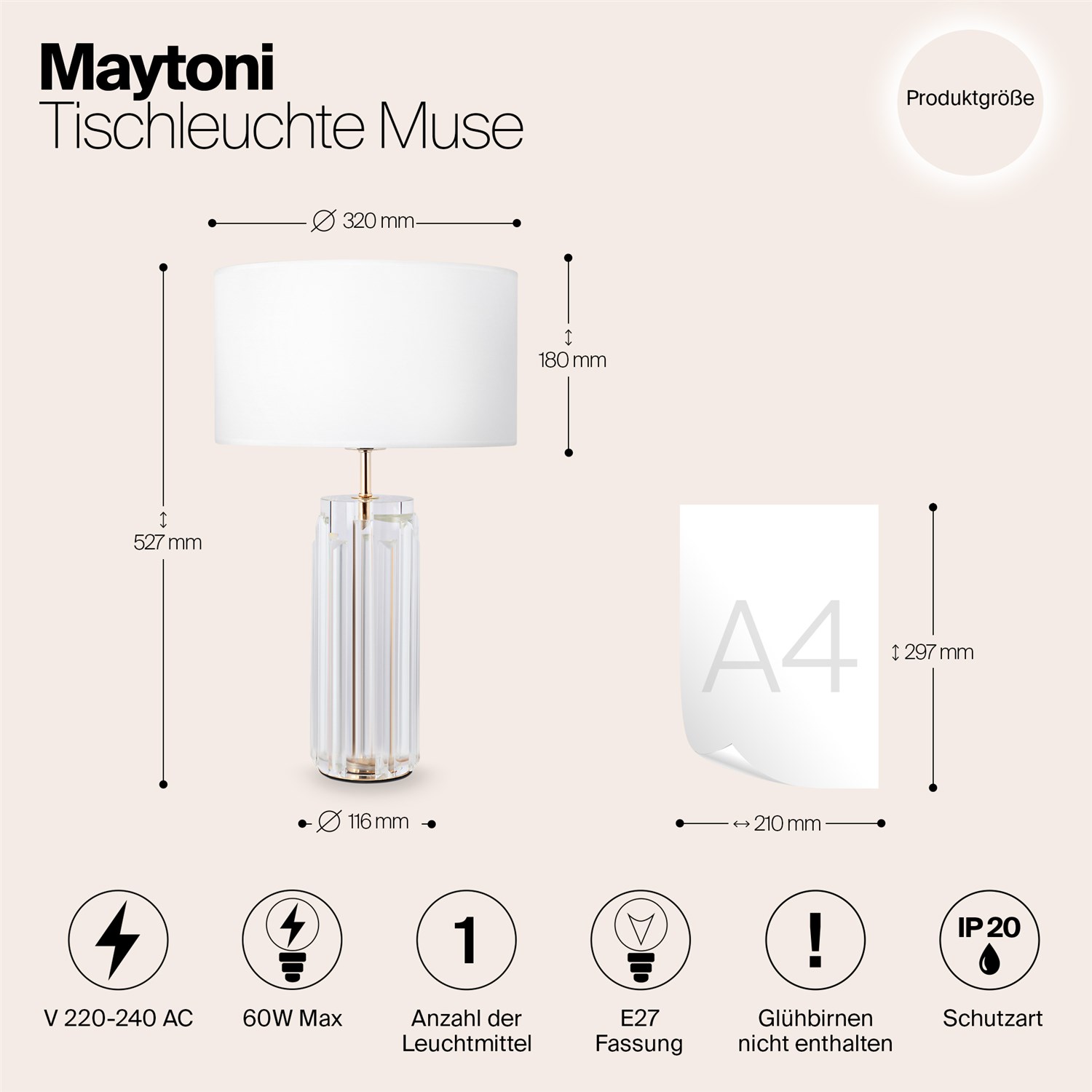 Maytoni Modern Muse Настольный светильник цвет: золото MOD304TL-01G