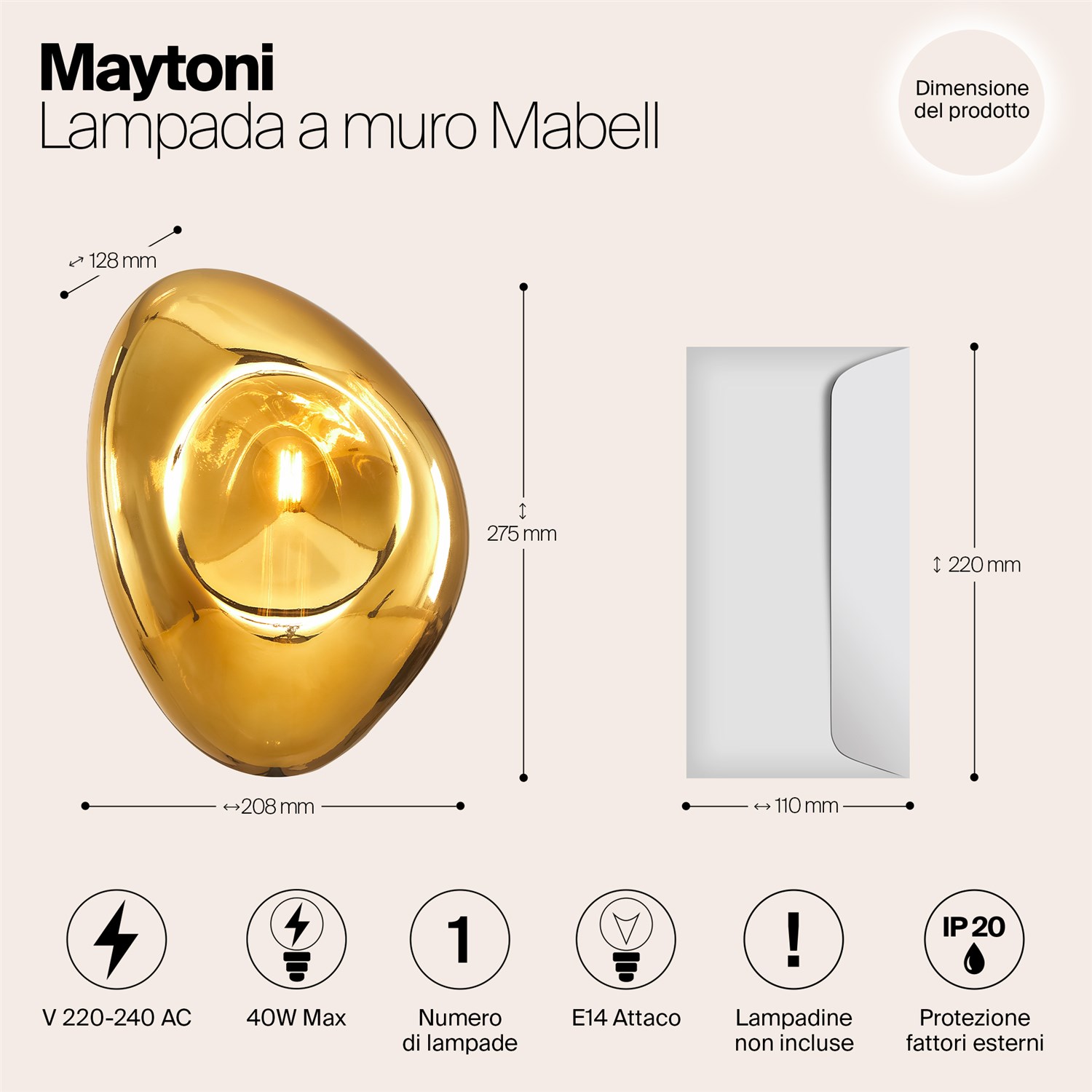 Maytoni Modern Mabell Настенный светильник (бра) цвет: черный MOD306WL-01G