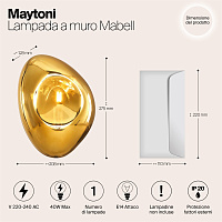 Maytoni Modern Mabell Настенный светильник (бра) цвет: черный MOD306WL-01G