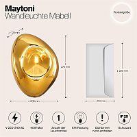 Maytoni Modern Mabell Настенный светильник (бра) цвет: черный MOD306WL-01G