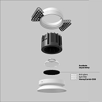 Maytoni Technical Round Встраиваемый светильник цвет: белый DL058-12W4K-TRS-W