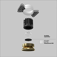 Maytoni Technical Round Встраиваемый светильник цвет: латунь DL058-7W3K-TRS-BS