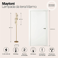 Maytoni Modern Marmo Напольный светильник (торшер) цвет: латунь MOD099FL-02G
