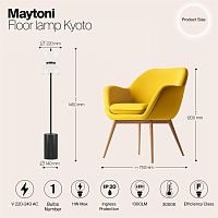 Maytoni Modern Kyoto Напольный светильник (торшер) цвет: черный MOD178FL-L11B3K