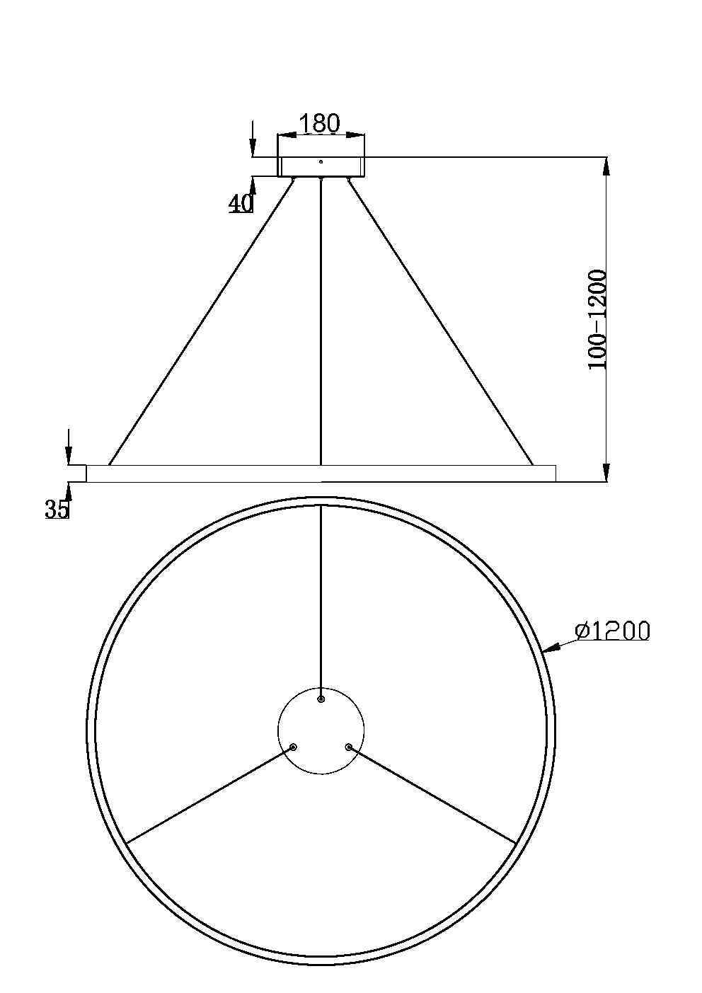 Maytoni Modern Rim Подвесной светильник цвет: черный MOD058PL-L65B3K