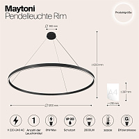 Maytoni Modern Rim Подвесной светильник цвет: черный MOD058PL-L65B3K