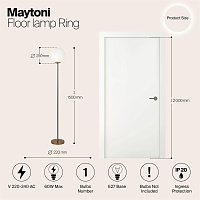 Maytoni Modern Ring Напольный светильник (торшер) цвет: латунь MOD013FL-01BS