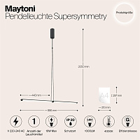 Maytoni Modern Supersymmetry Подвесной светильник цвет: черный P096PL-L11BK1