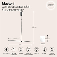 Maytoni Modern Supersymmetry Подвесной светильник цвет: черный P096PL-L11BK1