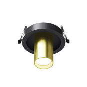 Maytoni Technical FOCUS S Встраиваемый светильник цвет: черный и латунь C048CL-01-GU10-BBS