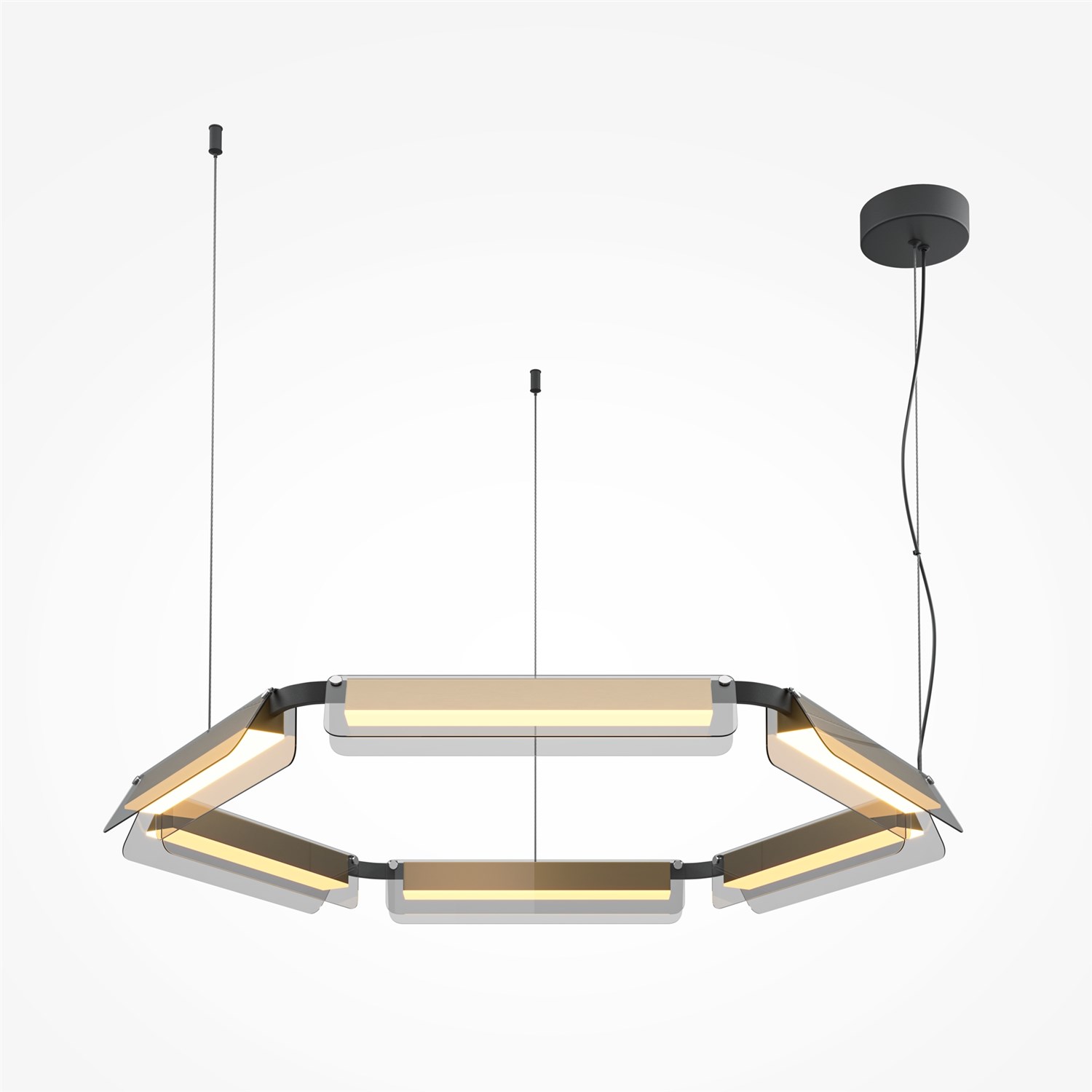 Maytoni Modern Flat Подвесной светильник цвет: черный и латунь MOD296PL-L60BS3K