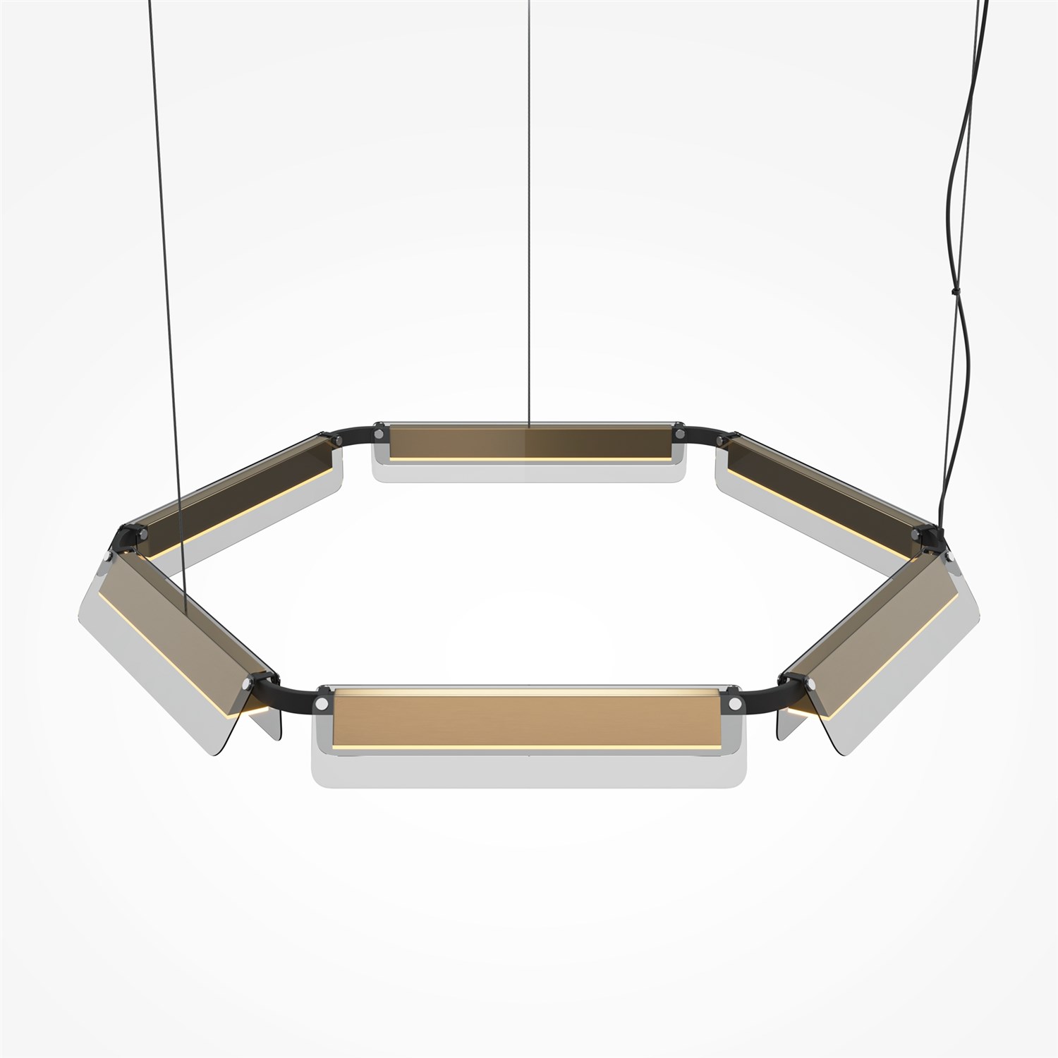 Maytoni Modern Flat Подвесной светильник цвет: черный и латунь MOD296PL-L60BS3K
