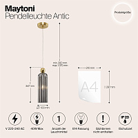 Maytoni Modern Antic Подвесной светильник цвет: золото MOD302PL-01GR