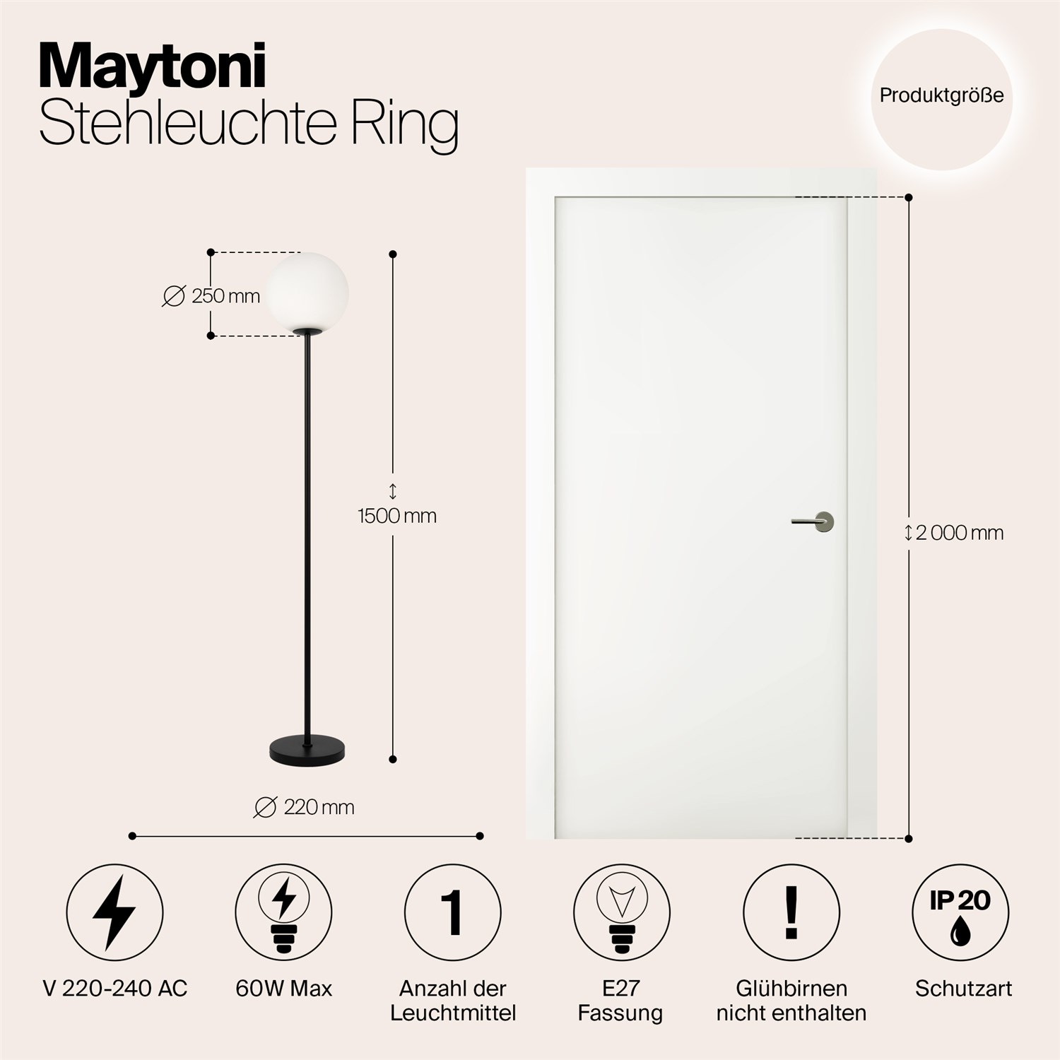 Maytoni Modern Ring Напольный светильник (торшер) цвет: черный MOD013FL-01B