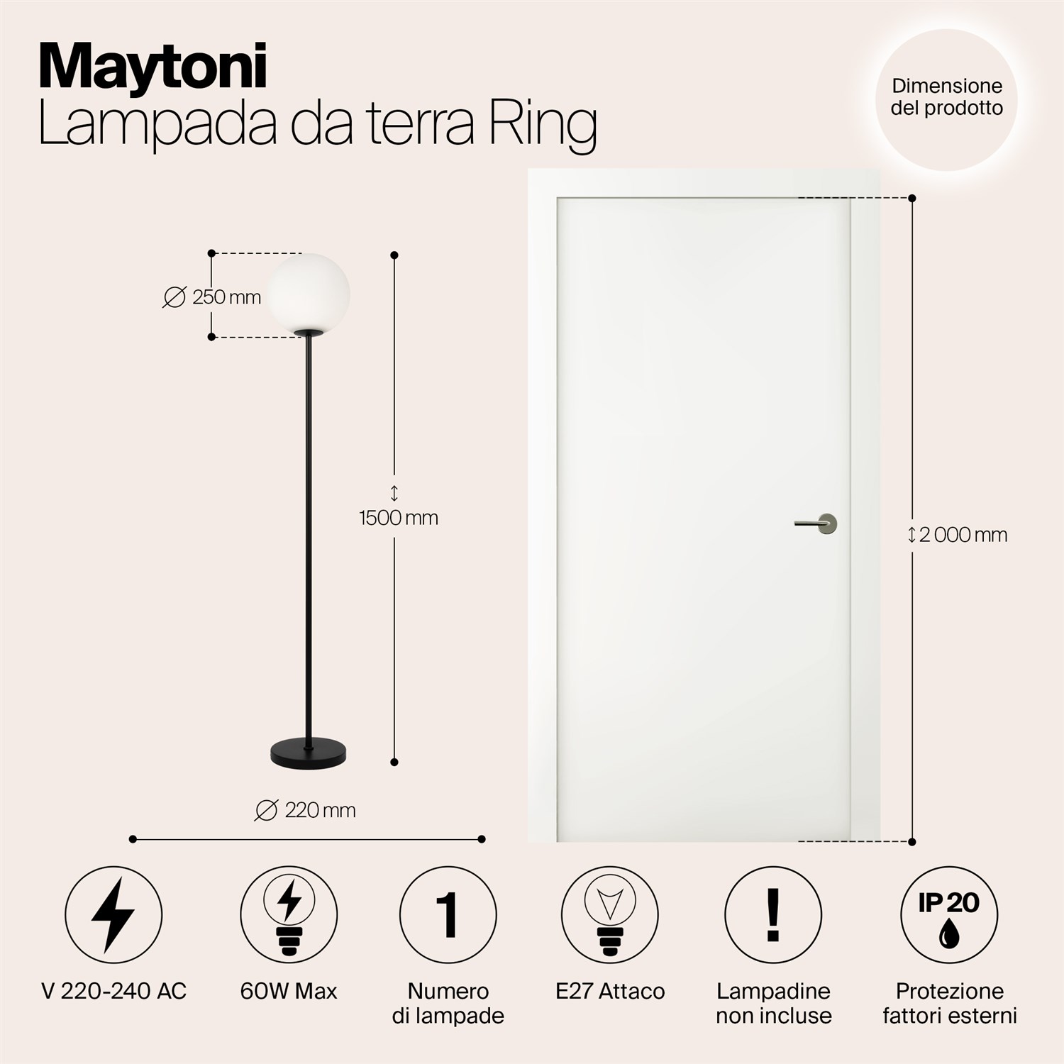 Maytoni Modern Ring Напольный светильник (торшер) цвет: черный MOD013FL-01B