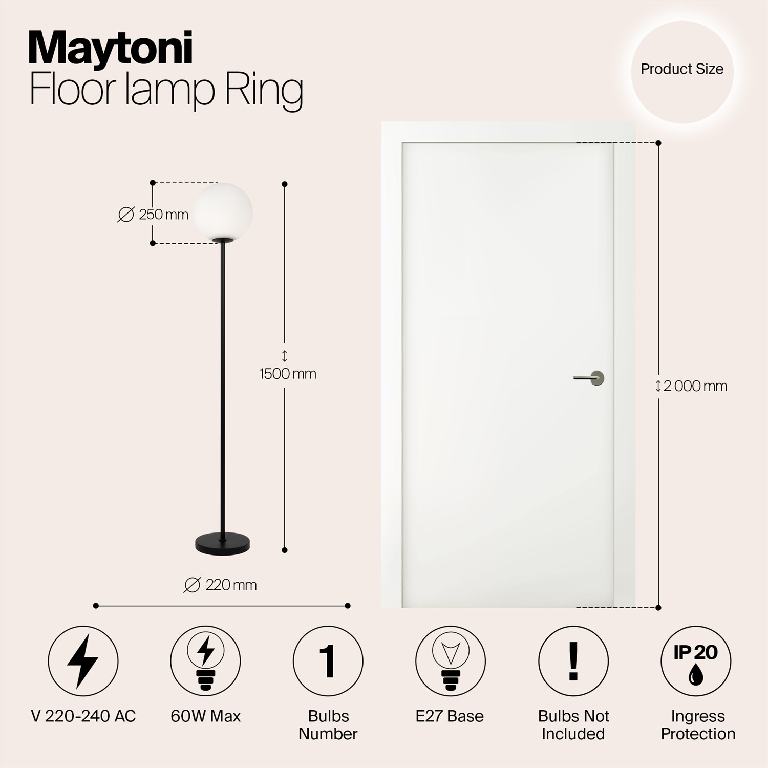 Maytoni Modern Ring Напольный светильник (торшер) цвет: черный MOD013FL-01B
