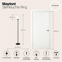 Maytoni Modern Ring Напольный светильник (торшер) цвет: черный MOD013FL-01B