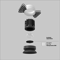 Maytoni Technical Round Встраиваемый светильник цвет: черный DL058-7W4K-TRS-B