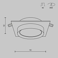 Maytoni Technical Hoop Встраиваемый светильник цвет: черный DL086-GX53-SQ-B