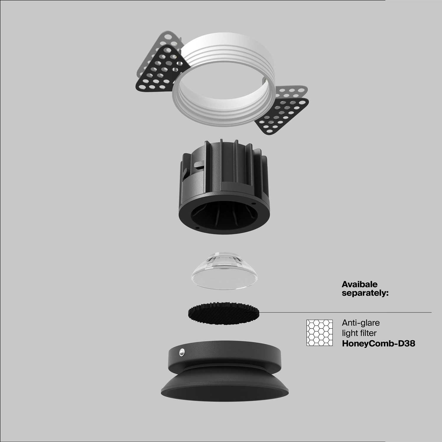 Maytoni Technical Round Встраиваемый светильник цвет: черный DL058-12W4K-TRS-B