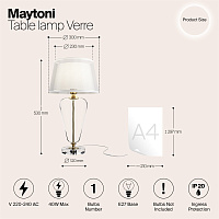 Maytoni Classic Verre Настольный светильник цвет: латунь Z005TL-01BS