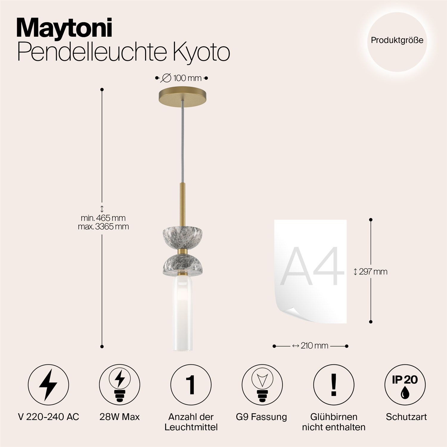Maytoni Modern Kyoto Подвесной светильник цвет: золото и серый MOD178PL-01GR