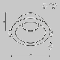 Maytoni Technical Share Встраиваемый светильник цвет: черный DL051-U-1B