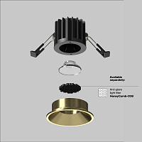 Maytoni Technical Round Встраиваемый светильник цвет: латунь DL058-7W3K-BS