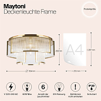 Maytoni Modern Frame Потолочный светильник цвет: золото MOD174CL-06G