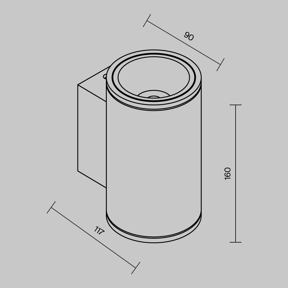 Maytoni Outdoor Shim Настенный светильник (бра) цвет: графит O303WL-L10GF3K