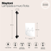 Maytoni Modern Rotta Настенный светильник (бра) цвет: черный MOD413WL-L6B3K