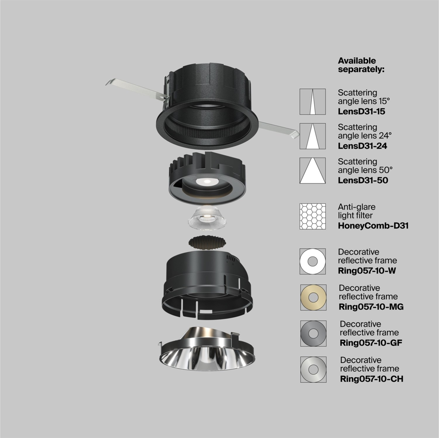 Maytoni Technical Wise Встраиваемый светильник цвет: черный DL057-10W3K-B