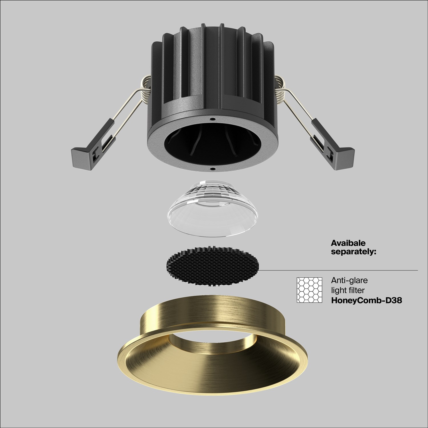 Maytoni Technical Round Встраиваемый светильник цвет: латунь DL058-12W4K-BS