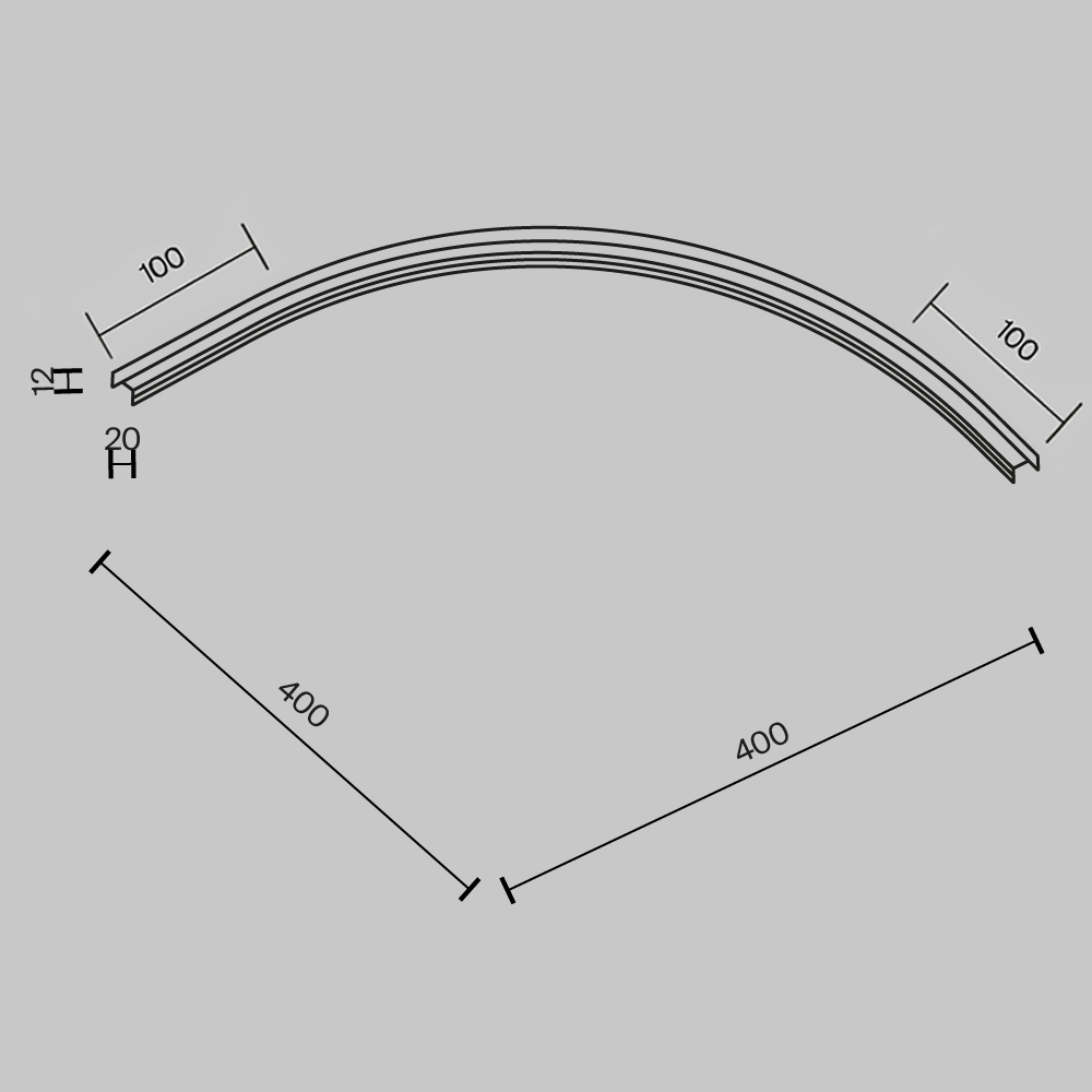 Maytoni Technical Коннектор радиусный R300 Basity, черный TRA172CL-R300-11B