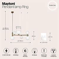Maytoni Modern Ring Подвесной светильник цвет: латунь MOD013PL-06BS1