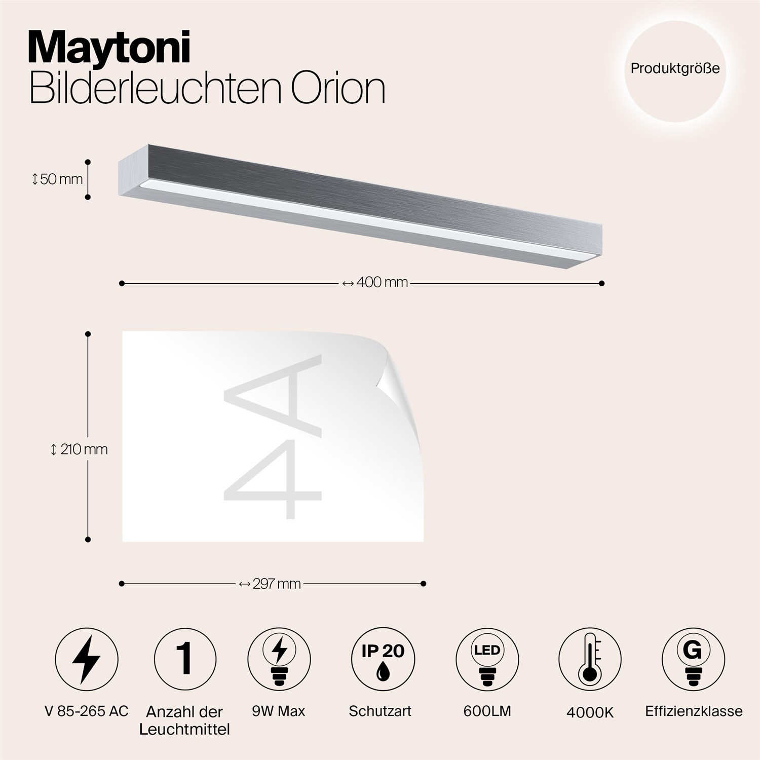 Maytoni Modern Orion Подсветка цвет: серебро MIR011WL-L9S4K