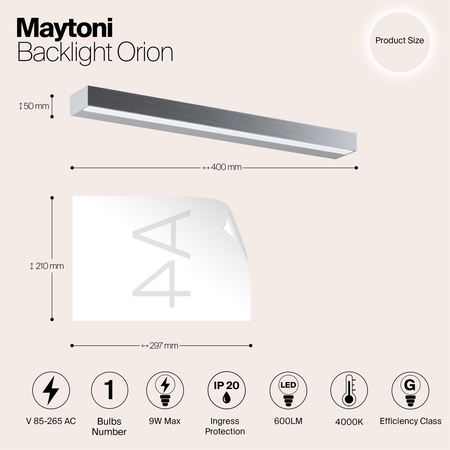 Maytoni Modern Orion Подсветка цвет: серебро MIR011WL-L9S4K