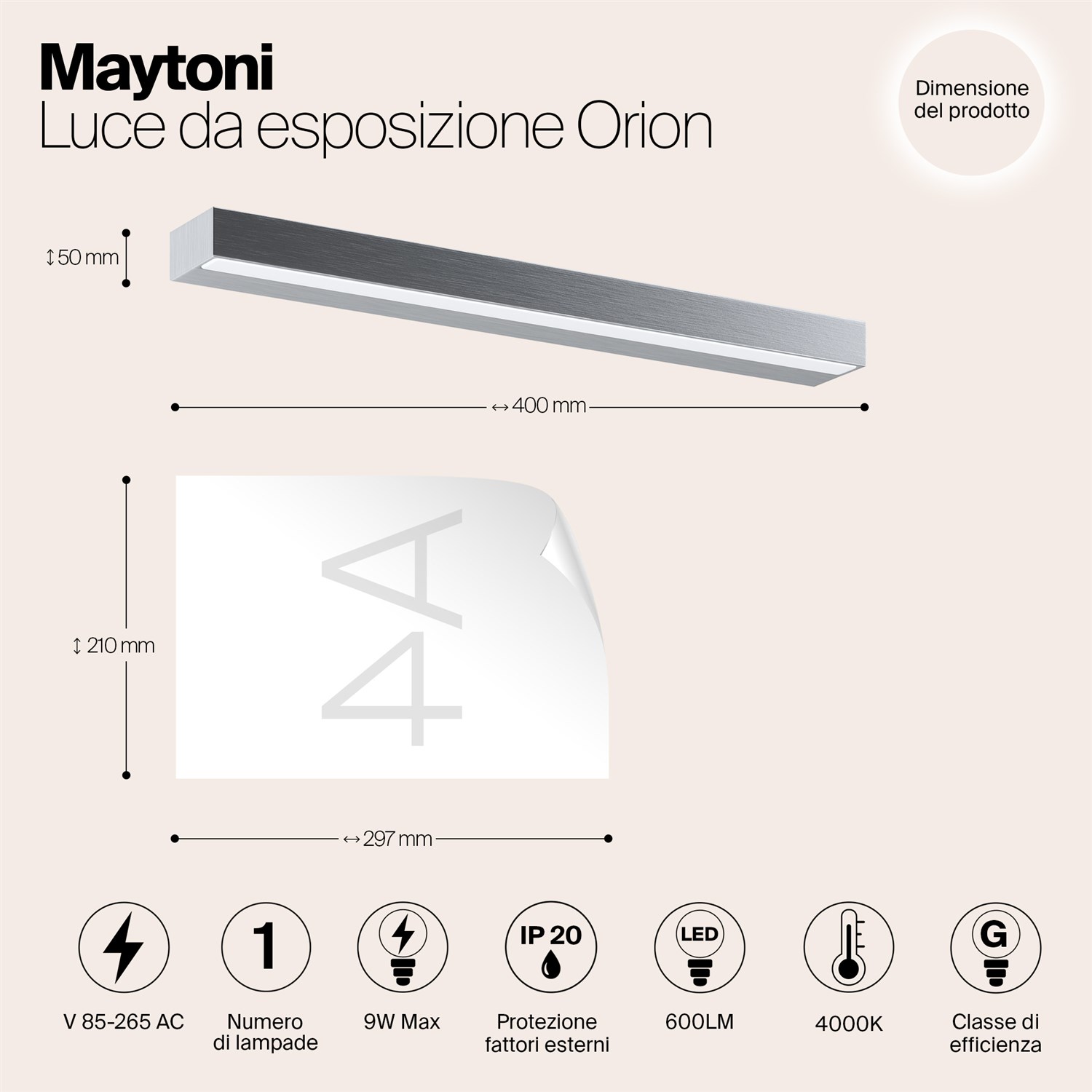 Maytoni Modern Orion Подсветка цвет: серебро MIR011WL-L9S4K