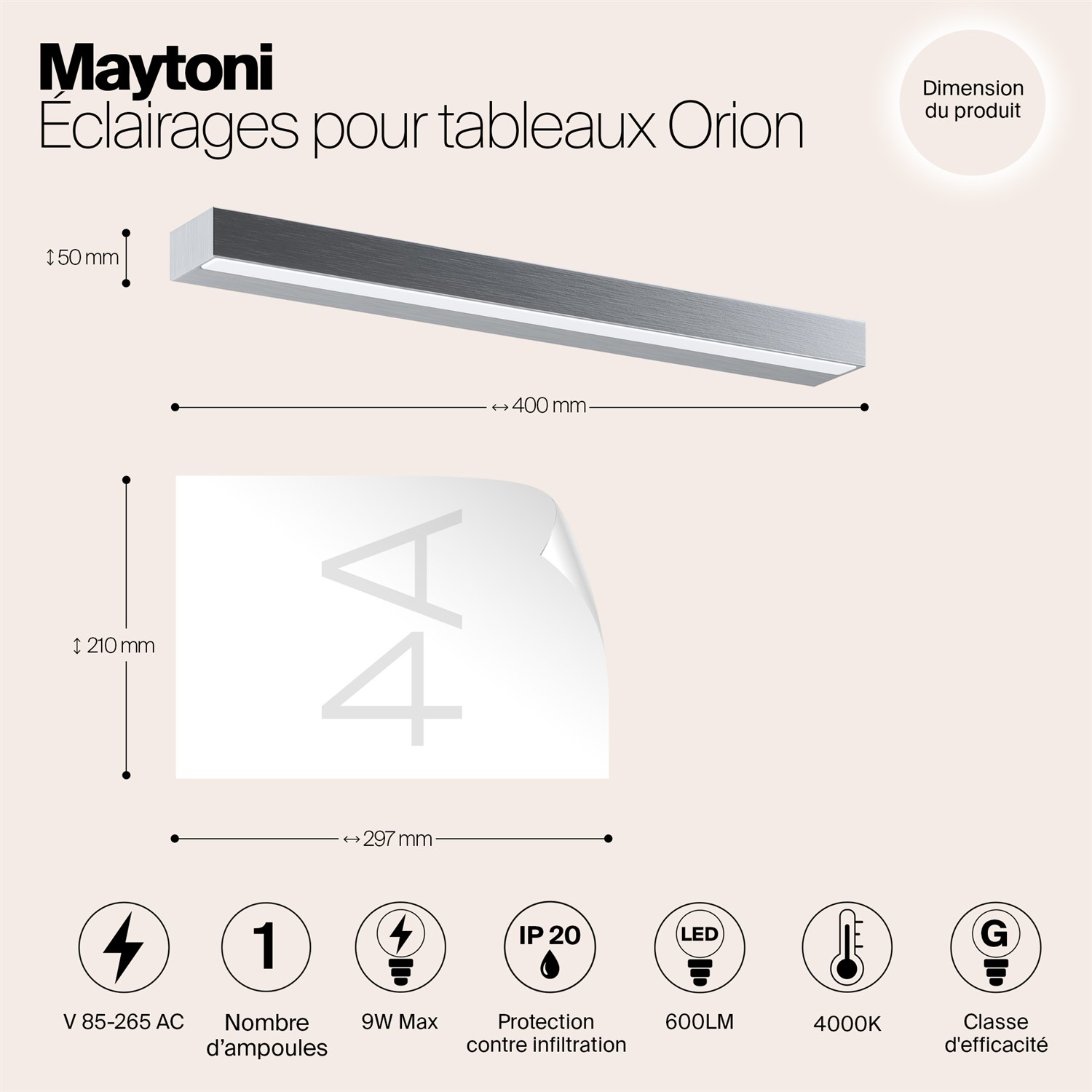 Maytoni Modern Orion Подсветка цвет: серебро MIR011WL-L9S4K