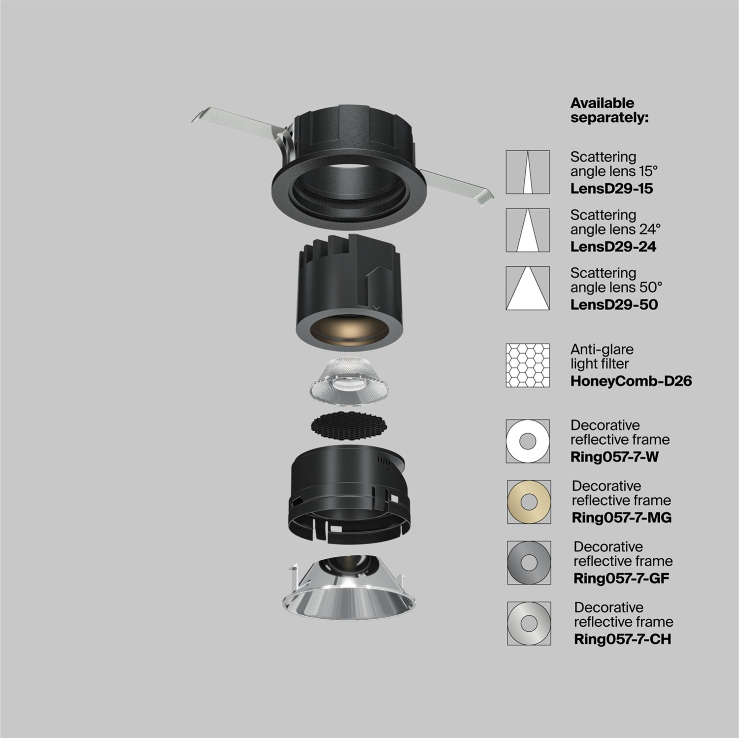Maytoni Technical Wise Встраиваемый светильник цвет: черный DL057-7W3K-B