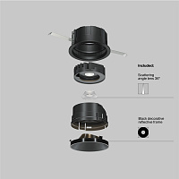 Maytoni Technical Wise Встраиваемый светильник цвет: черный DL057-10W4K-B