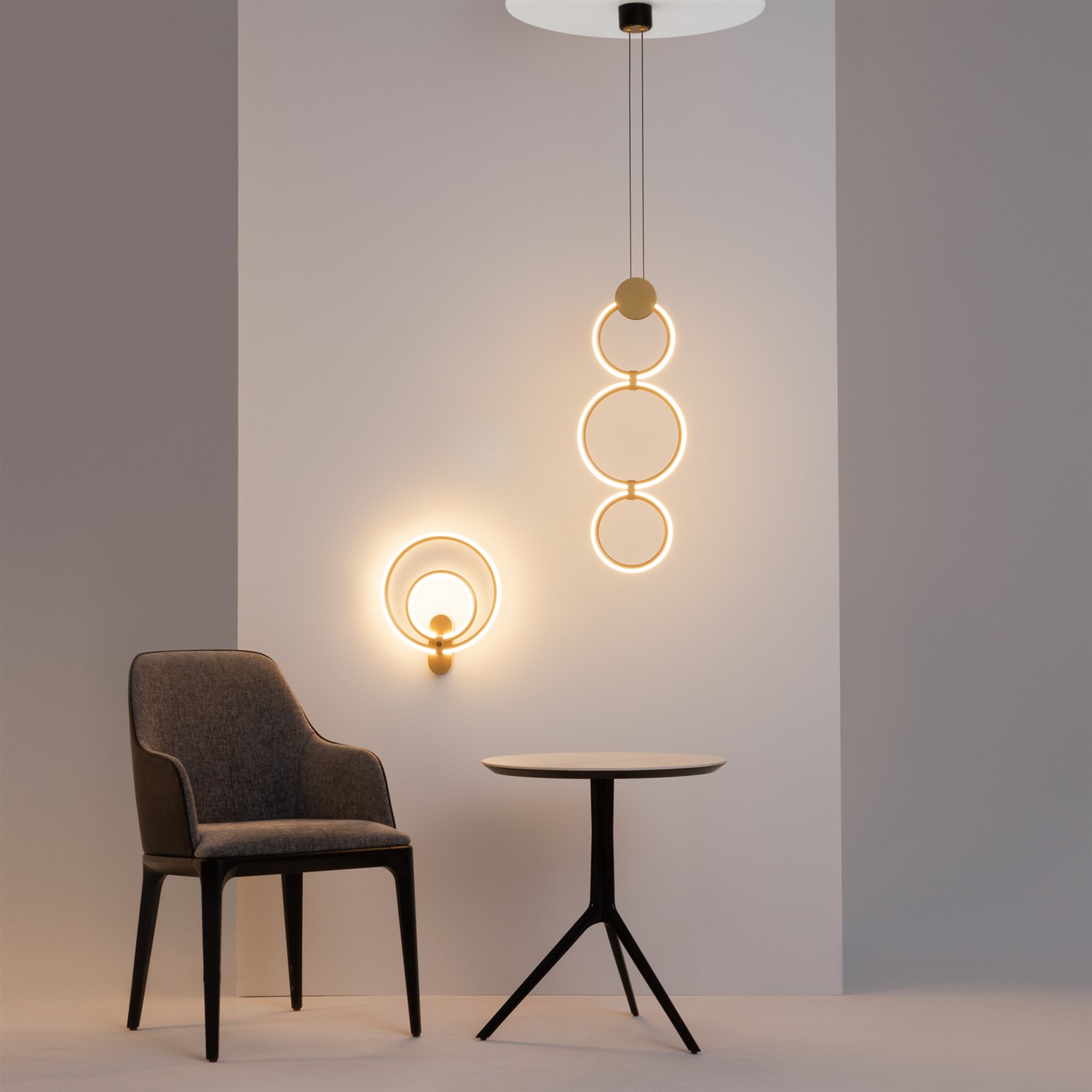 Maytoni Modern Link Подвесной светильник цвет: черный и латунь MOD357PL-L20BS3K