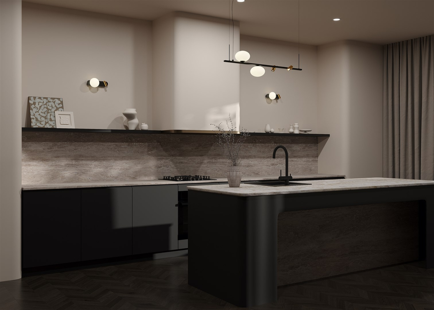 Maytoni Modern Inversio Подвесной светильник цвет: черный и латунь MOD350PL-02BBS