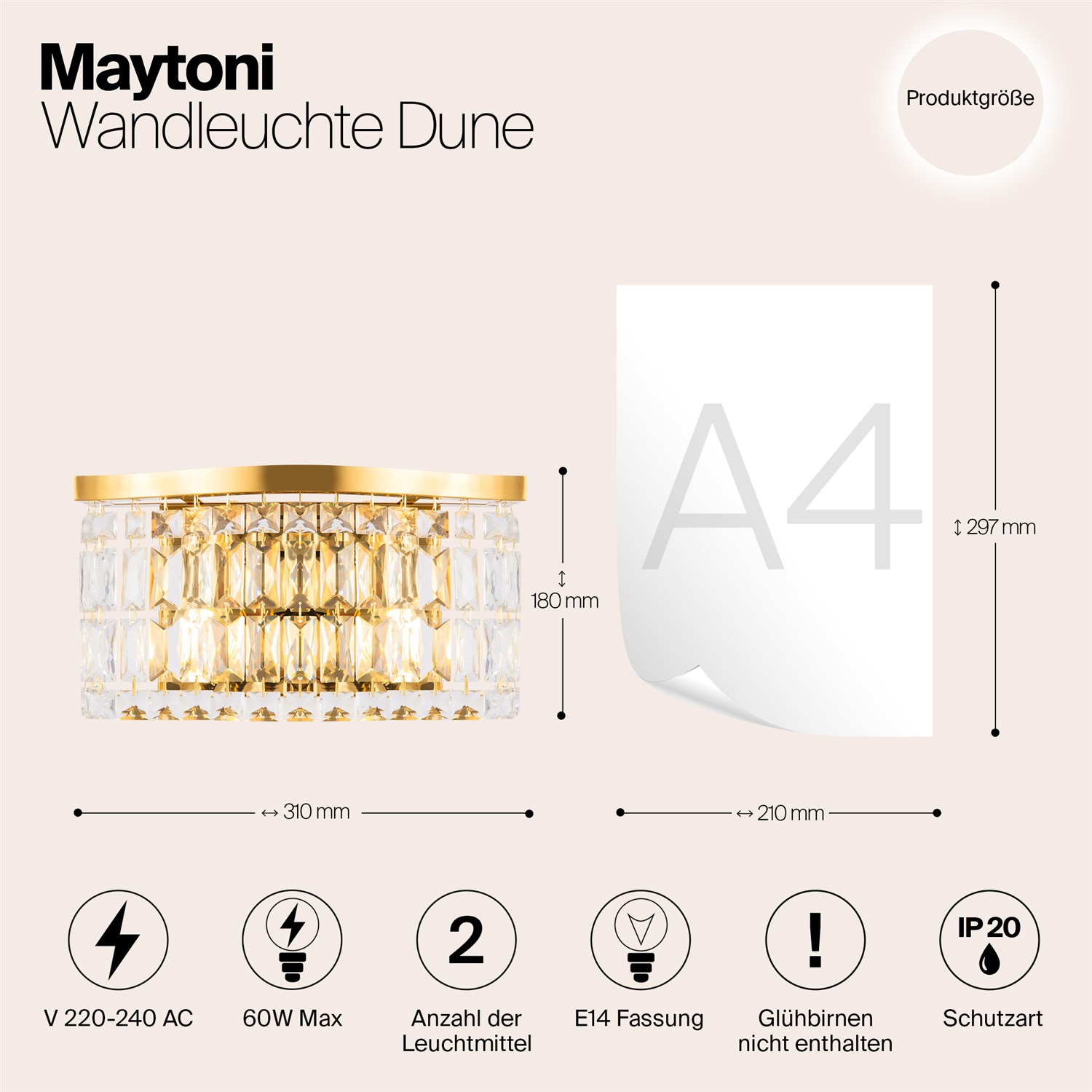 Maytoni Modern Dune Настенный светильник (бра) цвет: золото DIA005WL-02G
